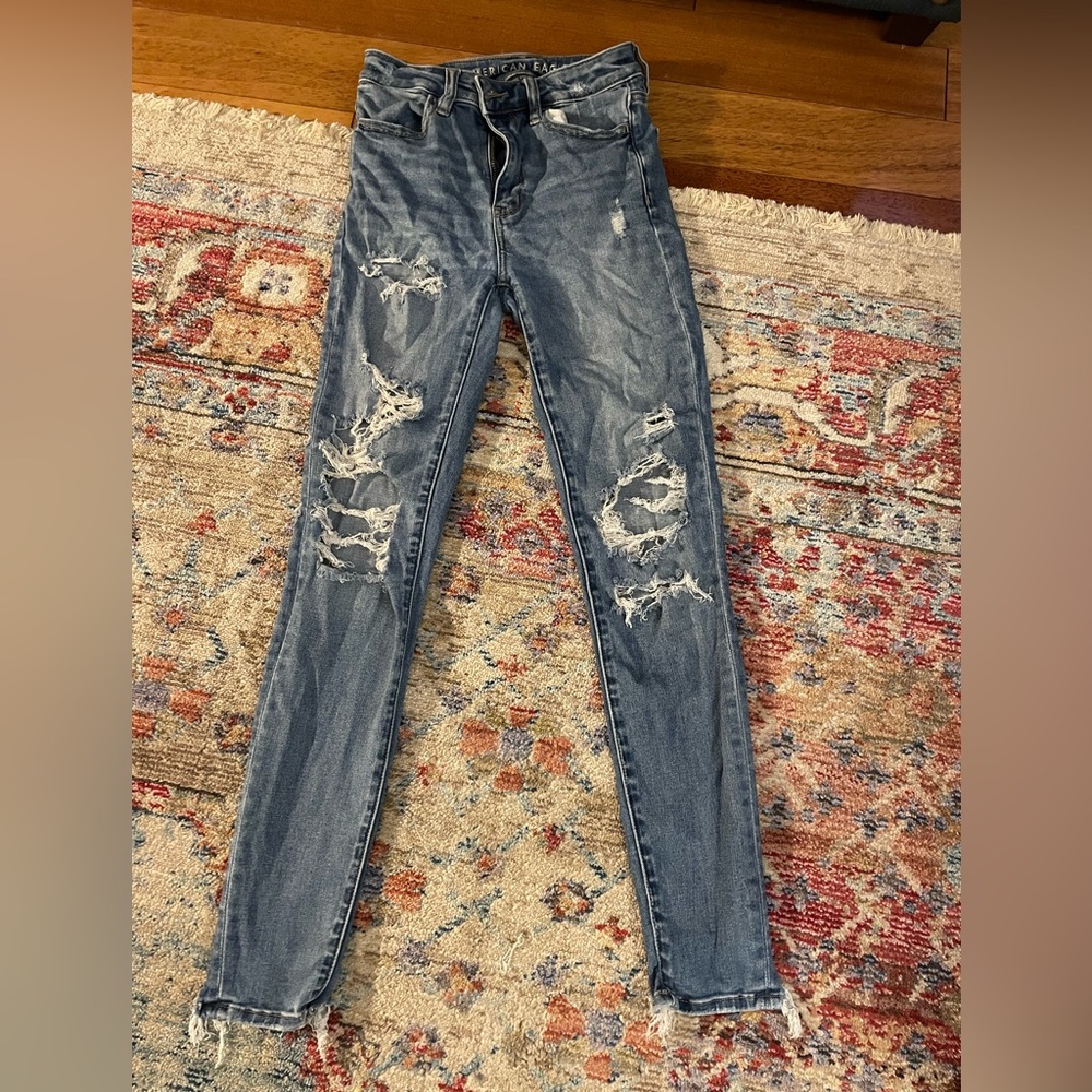American Eagle Super high rise size 0 jeans